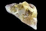 Lustrous Yellow Cubic Fluorite Crystal Cluster - Morocco #84301-1